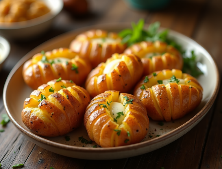 Air Fryer Hasselback Potatoes (Crispy Fans, Garlic Butter, Ready in 35 Minutes)