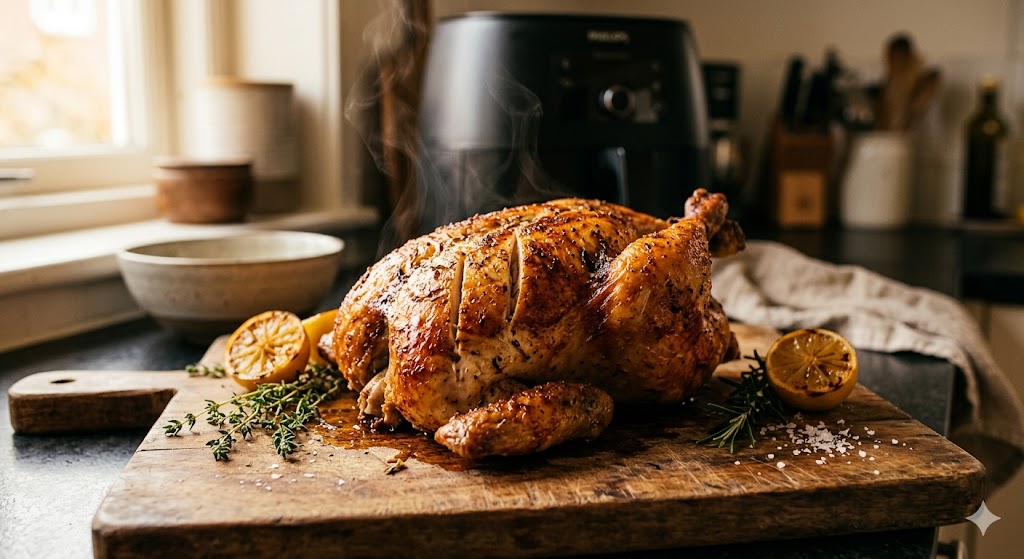 Air Fryer Whole Rotisserie-Style Chicken: Tips and Timing