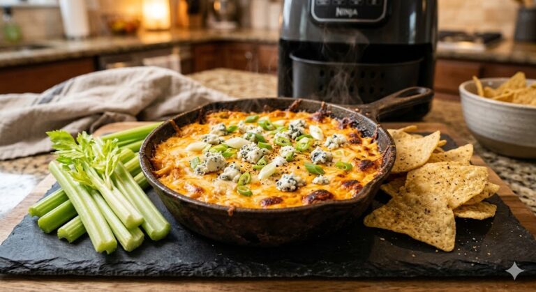 Air Fryer Buffalo Chicken Dip: Party Snack in 15 Minutes