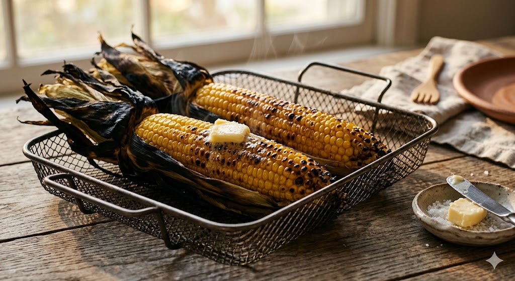 Air Fryer Corn on the Cob Without Foil: Charred and Sweet